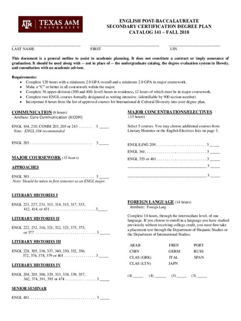 english courses tamu|tamu english degree plan.